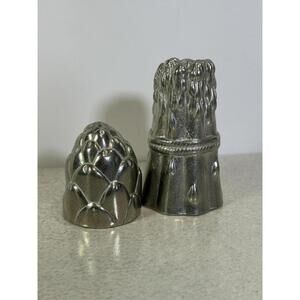 Vintage Lenox Kirk Stieff Pewter Asparagus Artichoke Salt Pepper Shakers